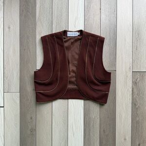 Vintage Howard Wolf Brown Fitted Zip Detail Vest
